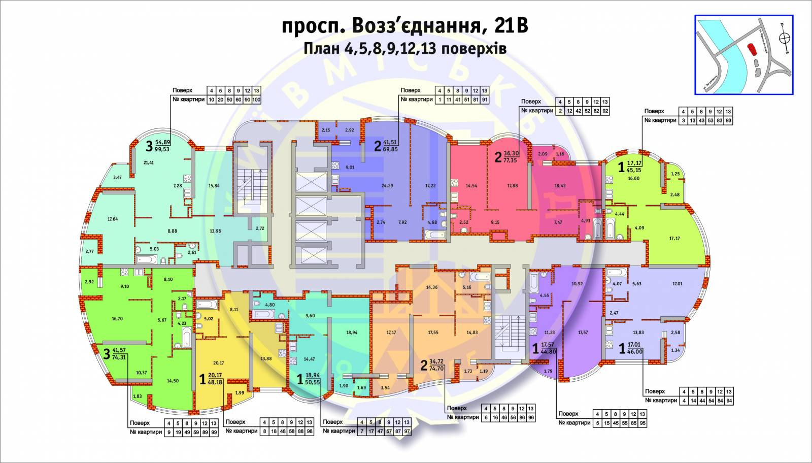 Поэтажный план Воссоединения 21в